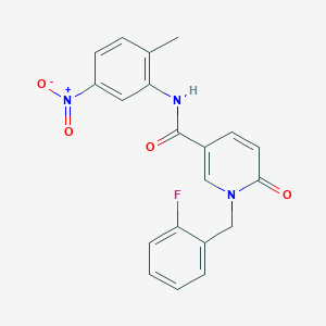 molecular formula C20H16FN3O4 B3016789 1-[(2-fluorophenyl)methyl]-N-(2-methyl-5-nitrophenyl)-6-oxopyridine-3-carboxamide CAS No. 942009-77-0