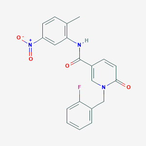 molecular formula C20H16FN3O4 B3016789 1-[(2-氟苯基)甲基]-N-(2-甲基-5-硝基苯基)-6-氧代吡啶-3-甲酰胺 CAS No. 942009-77-0