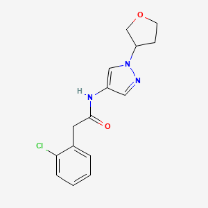 molecular formula C15H16ClN3O2 B3016792 2-(2-chlorophenyl)-N-(1-(tetrahydrofuran-3-yl)-1H-pyrazol-4-yl)acetamide CAS No. 1797318-55-8