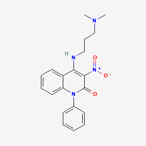 molecular formula C20H22N4O3 B3016797 4-((3-(dimethylamino)propyl)amino)-3-nitro-1-phenylquinolin-2(1H)-one CAS No. 683797-55-9