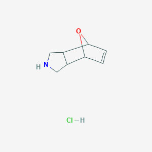 molecular formula C8H12ClNO B3016805 10-Oxa-4-azatricyclo[5.2.1.0,2,6]dec-8-ene hydrochloride CAS No. 1864058-33-2