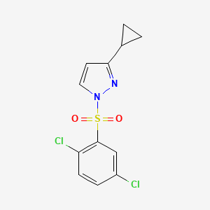 molecular formula C12H10Cl2N2O2S B3016806 3-cyclopropyl-1-[(2,5-dichlorophenyl)sulfonyl]-1H-pyrazole CAS No. 956371-55-4
