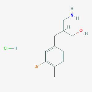 molecular formula C11H17BrClNO B3016811 3-Amino-2-[(3-bromo-4-methylphenyl)methyl]propan-1-ol hydrochloride CAS No. 1909324-89-5