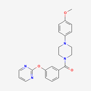 molecular formula C22H22N4O3 B3016824 (4-(4-Methoxyphenyl)piperazin-1-yl)(3-(pyrimidin-2-yloxy)phenyl)methanone CAS No. 1251685-91-2