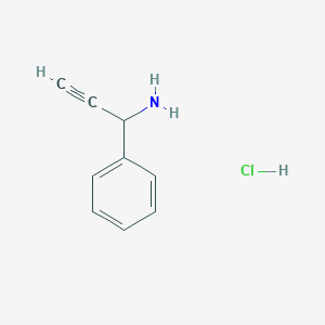 molecular formula C9H10ClN B3016825 1-Phenylprop-2-yn-1-amine hydrochloride CAS No. 157022-35-0; 50874-15-2