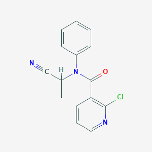 molecular formula C15H12ClN3O B3016826 2-chloro-N-(1-cyanoethyl)-N-phenylpyridine-3-carboxamide CAS No. 1394744-34-3