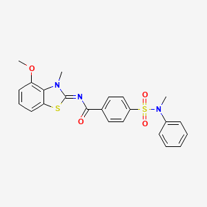N-(4-methoxy-3-methyl-1,3-benzothiazol-2-ylidene)-4-[methyl(phenyl)sulfamoyl]benzamide
