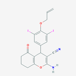 molecular formula C19H16I2N2O3 B301683 4-[4-(allyloxy)-3,5-diiodophenyl]-2-amino-5-oxo-5,6,7,8-tetrahydro-4H-chromene-3-carbonitrile 