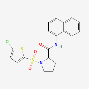 molecular formula C19H17ClN2O3S2 B3016831 1-((5-chlorothiophen-2-yl)sulfonyl)-N-(naphthalen-1-yl)pyrrolidine-2-carboxamide CAS No. 1050211-03-4