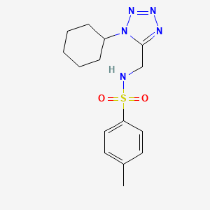 molecular formula C15H21N5O2S B3016833 N-((1-cyclohexyl-1H-tetrazol-5-yl)methyl)-4-methylbenzenesulfonamide CAS No. 921084-26-6
