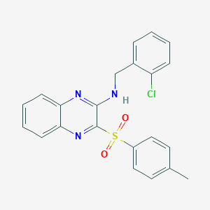 molecular formula C22H18ClN3O2S B3016837 N-(2-氯苄基)-3-甲苯磺酰基喹喔啉-2-胺 CAS No. 1189463-79-3