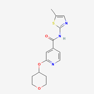 molecular formula C15H17N3O3S B3016838 N-(5-methylthiazol-2-yl)-2-((tetrahydro-2H-pyran-4-yl)oxy)isonicotinamide CAS No. 2034447-72-6