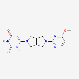 molecular formula C15H18N6O3 B3016839 6-[5-(4-Methoxypyrimidin-2-yl)-1,3,3a,4,6,6a-hexahydropyrrolo[3,4-c]pyrrol-2-yl]-1H-pyrimidine-2,4-dione CAS No. 2415586-59-1