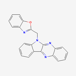 molecular formula C22H14N4O B3016840 2-((6H-吲哚[2,3-b]喹喔啉-6-基)甲基)苯并[d]恶唑 CAS No. 111756-98-0