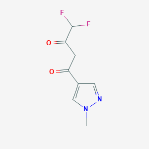 molecular formula C8H8F2N2O2 B3016845 4,4-二氟-1-(1-甲基-1H-吡唑-4-基)丁烷-1,3-二酮 CAS No. 1005585-32-9