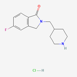 molecular formula C14H18ClFN2O B3016846 5-Fluoro-2-(piperidin-4-ylmethyl)isoindolin-1-one hydrochloride CAS No. 359629-72-4