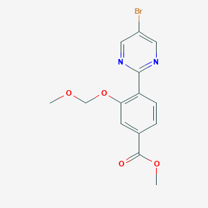 molecular formula C14H13BrN2O4 B3016847 Methyl 4-(5-bromopyrimidin-2-yl)-3-(methoxymethoxy)benzoate CAS No. 2411314-60-6