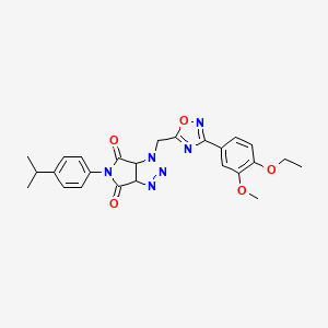 1-((3-(4-ethoxy-3-methoxyphenyl)-1,2,4-oxadiazol-5-yl)methyl)-5-(4-isopropylphenyl)-1,6a-dihydropyrrolo[3,4-d][1,2,3]triazole-4,6(3aH,5H)-dione
