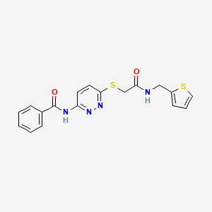 N-(6-((2-oxo-2-((thiophen-2-ylmethyl)amino)ethyl)thio)pyridazin-3-yl)benzamide