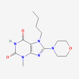 molecular formula C14H21N5O3 B3016855 7-丁基-3-甲基-8-吗啉代-1H-嘌呤-2,6(3H,7H)-二酮 CAS No. 313531-00-9