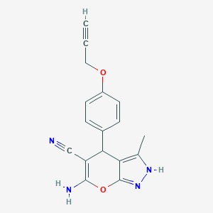 molecular formula C17H14N4O2 B301686 6-Amino-3-methyl-4-[4-(2-propynyloxy)phenyl]-1,4-dihydropyrano[2,3-c]pyrazole-5-carbonitrile 