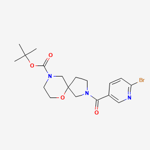 molecular formula C18H24BrN3O4 B3016860 Tert-butyl 2-(6-bromopyridine-3-carbonyl)-6-oxa-2,9-diazaspiro[4.5]decane-9-carboxylate CAS No. 2408970-57-8