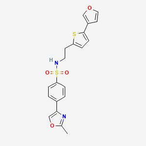 molecular formula C20H18N2O4S2 B3016863 N-(2-(5-(furan-3-yl)thiophen-2-yl)ethyl)-4-(2-methyloxazol-4-yl)benzenesulfonamide CAS No. 2034597-36-7