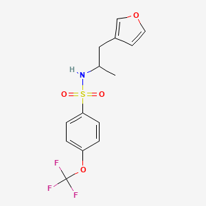molecular formula C14H14F3NO4S B3016866 N-(1-(furan-3-yl)propan-2-yl)-4-(trifluoromethoxy)benzenesulfonamide CAS No. 1790197-46-4