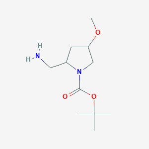 molecular formula C11H22N2O3 B3016870 Tert-butyl 2-(aminomethyl)-4-methoxypyrrolidine-1-carboxylate CAS No. 1544613-82-2