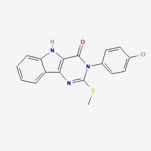 molecular formula C17H12ClN3OS B3016871 3-(4-chlorophenyl)-2-(methylthio)-3H-pyrimido[5,4-b]indol-4(5H)-one CAS No. 536715-26-1