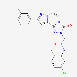 N-(5-chloro-2-methylphenyl)-2-[11-(3,4-dimethylphenyl)-5-oxo-3,4,6,9,10-pentazatricyclo[7.3.0.02,6]dodeca-1(12),2,7,10-tetraen-4-yl]acetamide