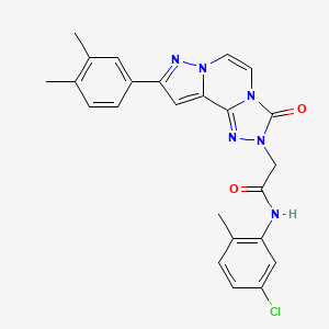 molecular formula C24H21ClN6O2 B3016879 N-(5-chloro-2-methylphenyl)-2-[11-(3,4-dimethylphenyl)-5-oxo-3,4,6,9,10-pentazatricyclo[7.3.0.02,6]dodeca-1(12),2,7,10-tetraen-4-yl]acetamide CAS No. 1207055-74-0