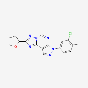 molecular formula C17H15ClN6O B3016883 7-(3-chloro-4-methylphenyl)-2-(tetrahydrofuran-2-yl)-7H-pyrazolo[4,3-e][1,2,4]triazolo[1,5-c]pyrimidine CAS No. 848763-92-8