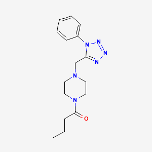 molecular formula C16H22N6O B3016889 1-(4-((1-phenyl-1H-tetrazol-5-yl)methyl)piperazin-1-yl)butan-1-one CAS No. 1049477-55-5