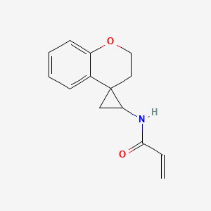 molecular formula C14H15NO2 B3016890 N-Spiro[2,3-dihydrochromene-4,2'-cyclopropane]-1'-ylprop-2-enamide CAS No. 2305468-80-6