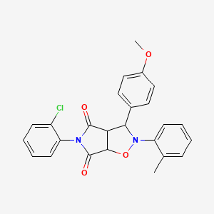 molecular formula C25H21ClN2O4 B3016892 5-(2-chlorophenyl)-3-(4-methoxyphenyl)-2-(o-tolyl)dihydro-2H-pyrrolo[3,4-d]isoxazole-4,6(5H,6aH)-dione CAS No. 1005146-91-7