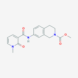 molecular formula C18H19N3O4 B3016894 methyl 7-(1-methyl-2-oxo-1,2-dihydropyridine-3-carboxamido)-3,4-dihydroisoquinoline-2(1H)-carboxylate CAS No. 1448058-65-8