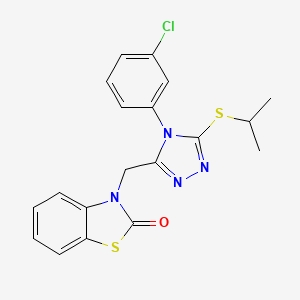 molecular formula C19H17ClN4OS2 B3016900 3-((4-(3-氯苯基)-5-(异丙硫基)-4H-1,2,4-三唑-3-基)甲基)苯并[d]噻唑-2(3H)-酮 CAS No. 847403-39-8