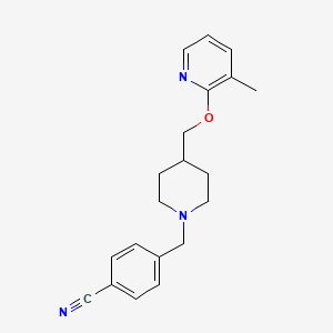 4-[(4-{[(3-Methylpyridin-2-yl)oxy]methyl}piperidin-1-yl)methyl]benzonitrile