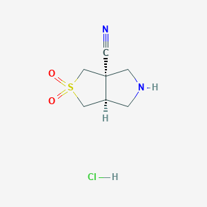 (3Ar,6aS)-2,2-dioxo-1,3,4,5,6,6a-hexahydrothieno[3,4-c]pyrrole-3a-carbonitrile;hydrochloride