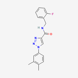 molecular formula C18H17FN4O B3016907 1-(3,4-dimethylphenyl)-N-(2-fluorobenzyl)-1H-1,2,3-triazole-4-carboxamide CAS No. 1326879-31-5