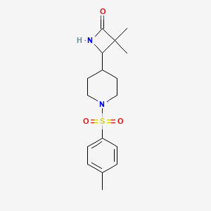 molecular formula C17H24N2O3S B3016911 3,3-Dimethyl-4-[1-(4-methylbenzenesulfonyl)piperidin-4-yl]azetidin-2-one CAS No. 2094435-84-2