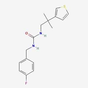 molecular formula C16H19FN2OS B3016914 1-(4-Fluorobenzyl)-3-(2-methyl-2-(thiophen-3-yl)propyl)urea CAS No. 2319875-82-4