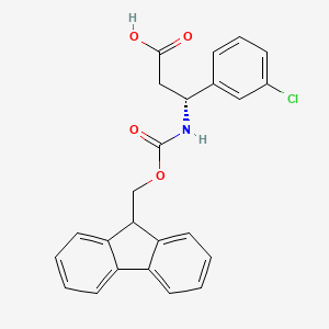 molecular formula C24H20ClNO4 B3016915 (R)-3-((((9H-Fluoren-9-yl)methoxy)carbonyl)amino)-3-(3-chlorophenyl)propanoic acid CAS No. 511272-53-0