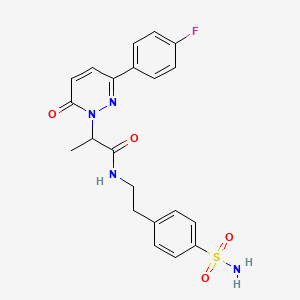molecular formula C21H21FN4O4S B3016921 2-(3-(4-氟苯基)-6-氧代吡哒嗪-1(6H)-基)-N-(4-磺酰胺基苯乙基)丙酰胺 CAS No. 1203191-28-9