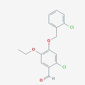 molecular formula C16H14Cl2O3 B3016935 2-Chloro-4-[(2-chlorobenzyl)oxy]-5-ethoxybenzaldehyde CAS No. 692261-05-5