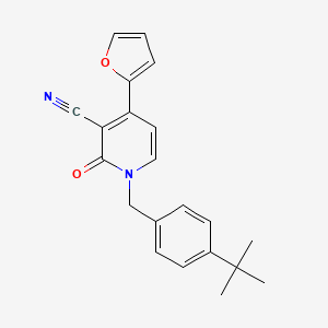 molecular formula C21H20N2O2 B3016938 1-[4-(叔丁基)苄基]-4-(2-呋喃基)-2-氧代-1,2-二氢-3-吡啶甲腈 CAS No. 439120-71-5