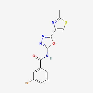 molecular formula C13H9BrN4O2S B3016942 3-bromo-N-(5-(2-methylthiazol-4-yl)-1,3,4-oxadiazol-2-yl)benzamide CAS No. 1421481-04-0