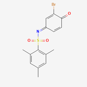 molecular formula C15H14BrNO3S B3016945 (E)-N-(3-溴-4-氧代环己-2,5-二烯-1-亚甲基)-2,4,6-三甲基苯磺酰胺 CAS No. 321958-84-3