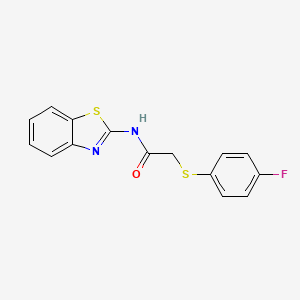 molecular formula C15H11FN2OS2 B3016949 N-(benzo[d]thiazol-2-yl)-2-((4-fluorophenyl)thio)acetamide CAS No. 839696-71-8